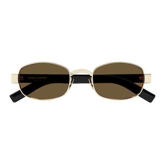 NEW SL706 001 SAINT LAURENT SUNGLASSES WOMEN GOLD SQUARE EYEWEAR - Picture 3 of 6